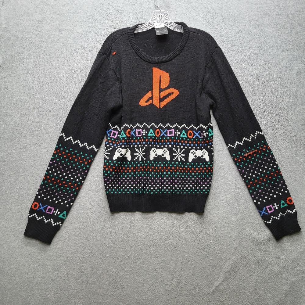 Playstation Boy Sweatshirt XL (18) Black Geometric Logo Controller